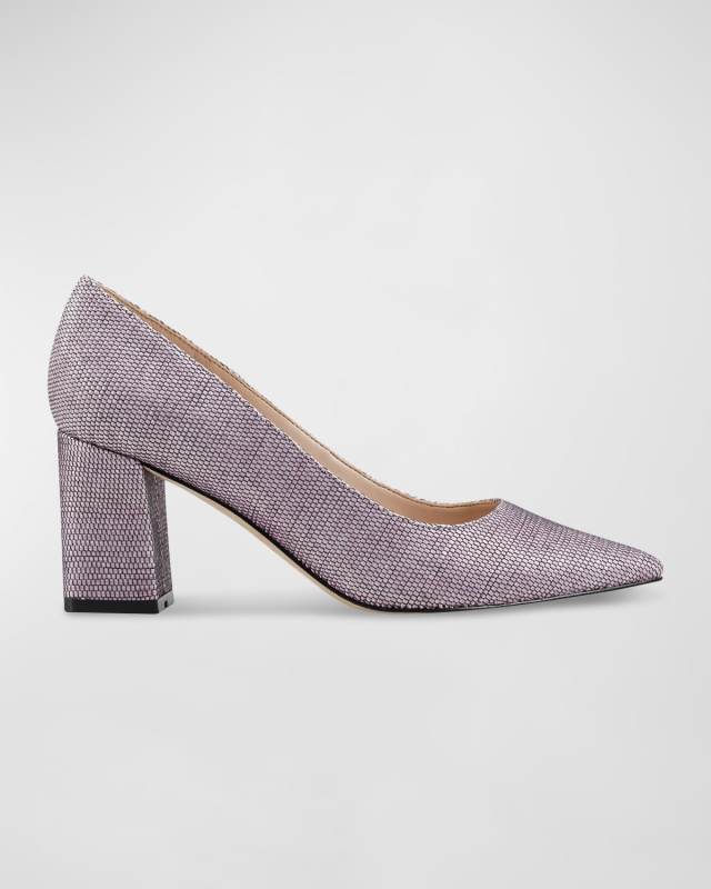 Zala16 Fabric Block-Heel Pumps